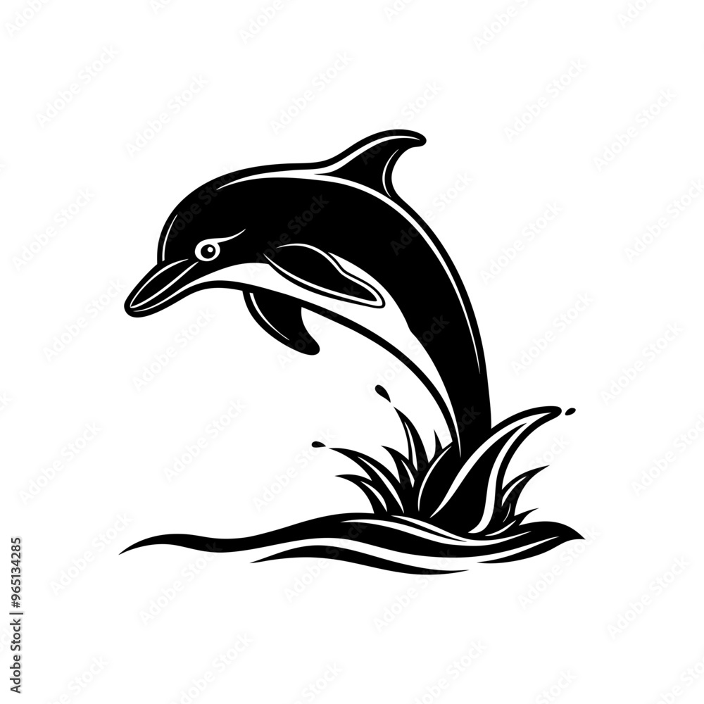 Naklejka premium dolphin silhouette vector illustration sublimation