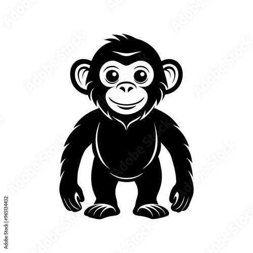 chimpanzee silhouette vector illustration sublimation
