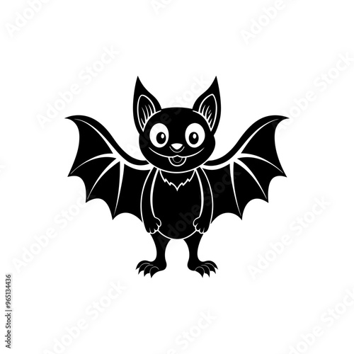 bat cartoon silhouette vector illustration sublimation