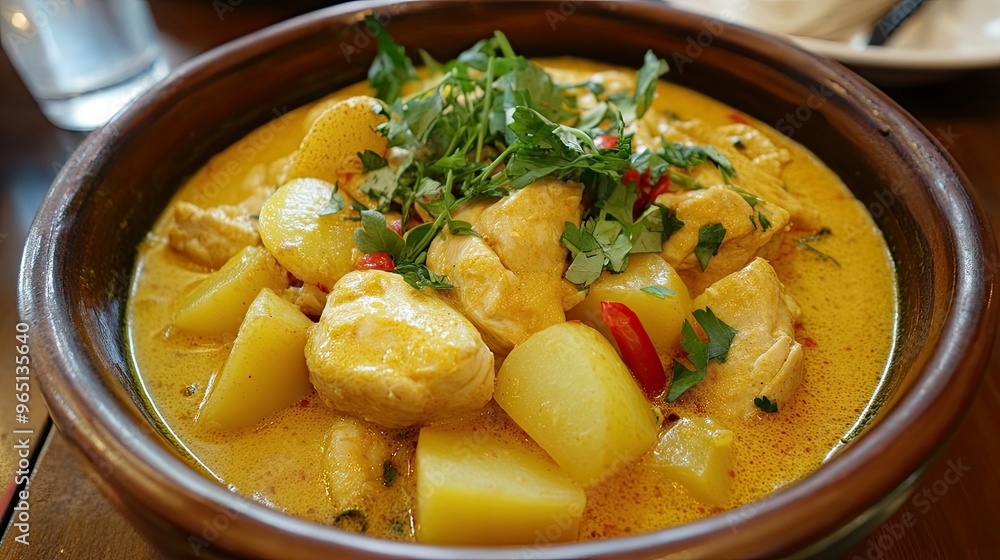 Gaeng karee yellow curry with chicken and potatoes Gaeng karee yellow curry with chicken and potatoes