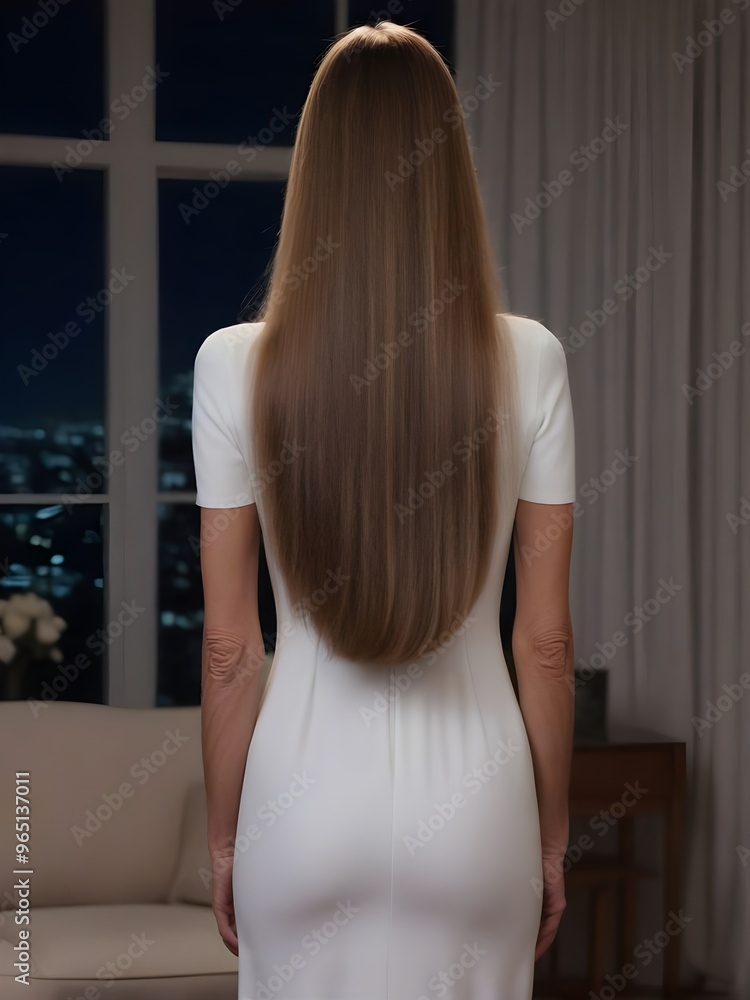Obraz premium Commercial of Beautiful Hair back view