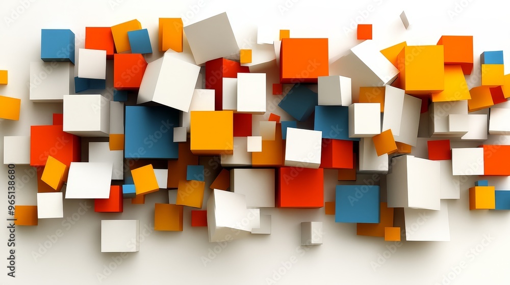 A vibrant display of colorful cubes arranged in a dynamic pattern, offering a modern and artistic visual appeal. A vibrant display of colorful cubes arranged in a dynamic pattern, offering a modern and artistic visual appeal.