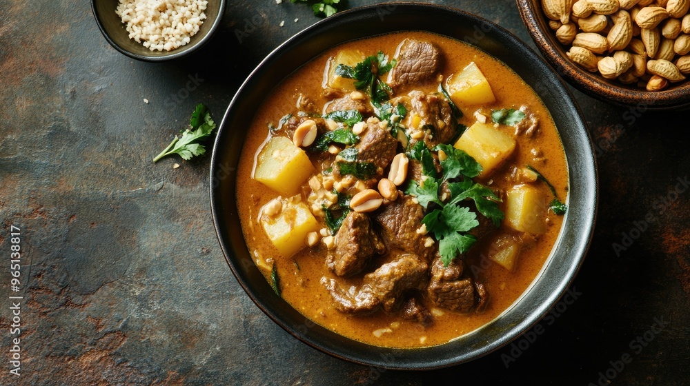Massaman curry with beef, potatoes, and peanuts Massaman curry with beef, potatoes, and peanuts