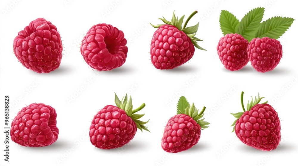 raspberry isolated on white raspberry isolated on white