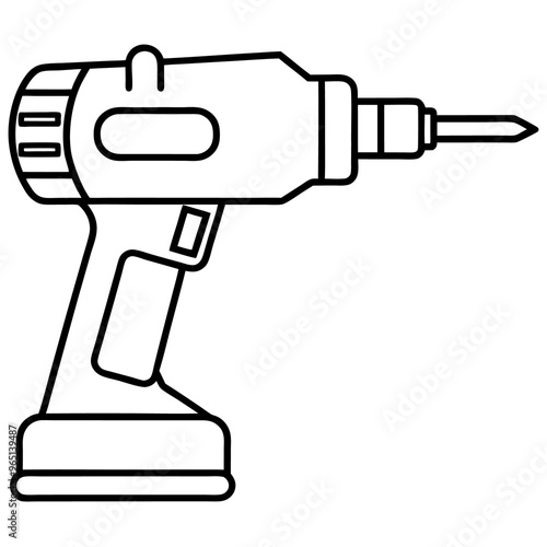 drill outline coloring book page line art illustration digital drawing