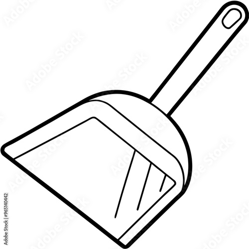 dustpan outline coloring book page line art illustration digital drawing