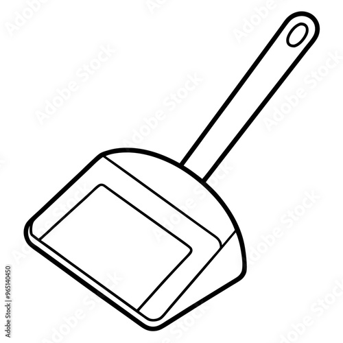 dustpan outline coloring book page line art illustration digital drawing