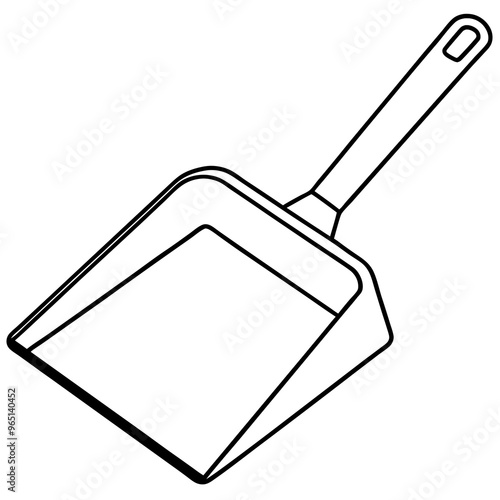 dustpan outline coloring book page line art illustration digital drawing