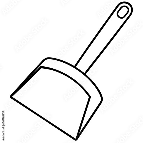 dustpan outline coloring book page line art illustration digital drawing