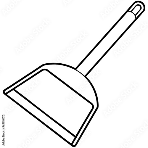 dustpan outline coloring book page line art illustration digital drawing
