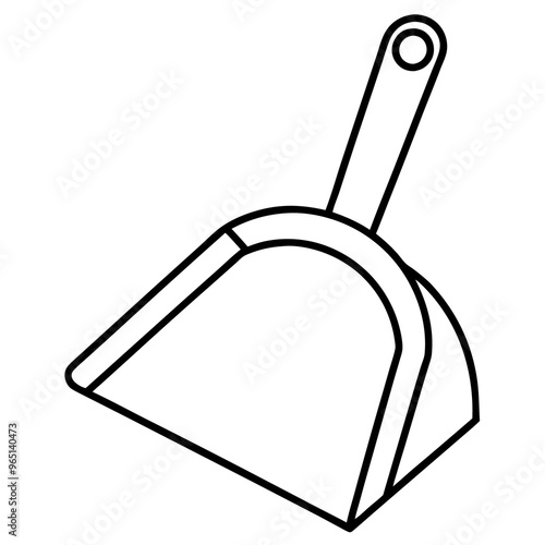 dustpan outline coloring book page line art illustration digital drawing