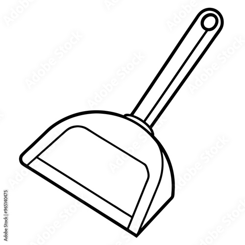 dustpan outline coloring book page line art illustration digital drawing