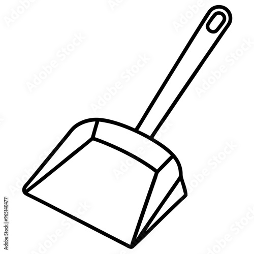 dustpan outline coloring book page line art illustration digital drawing