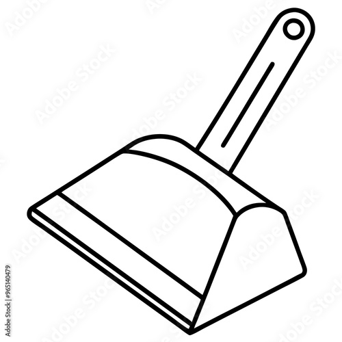 dustpan outline coloring book page line art illustration digital drawing