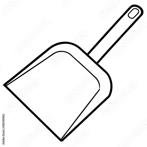 dustpan outline coloring book page line art illustration digital drawing