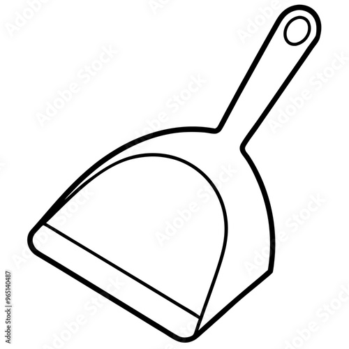 dustpan outline coloring book page line art illustration digital drawing