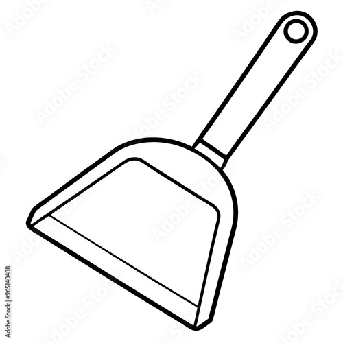 dustpan outline coloring book page line art illustration digital drawing
