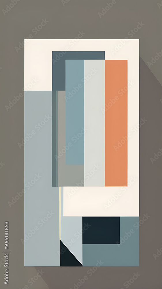 A minimal abstract illustration of overlapping transparent rectangles in various muted colors. The simple composition creates a layered effect, representing complexity through simplicity and the idea A minimal abstract illustration of overlapping transparent rectangles in various muted colors. The simple composition creates a layered effect, representing complexity through simplicity and the idea