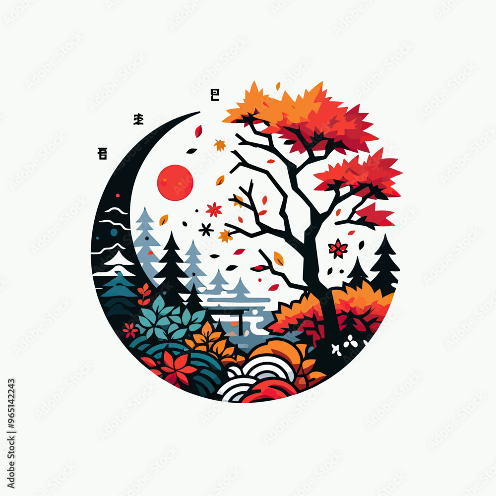Attractive vector image showing the beautiful autumn season Attractive vector image showing the beautiful autumn season