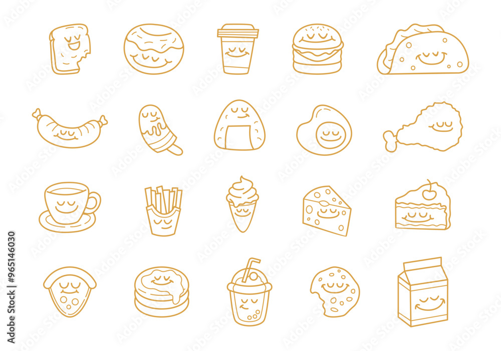 Outline Handdrawn Food Element 