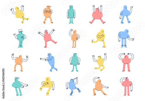 Person Character Shape Illustration Element Set