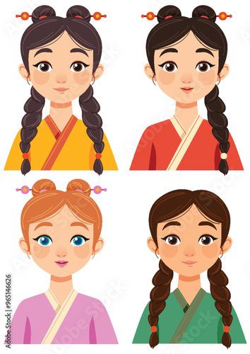 Traditional Chinese Avatar Illustrations