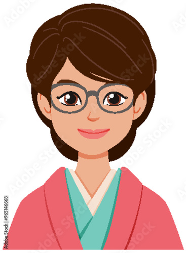 Smiling Woman with Glasses