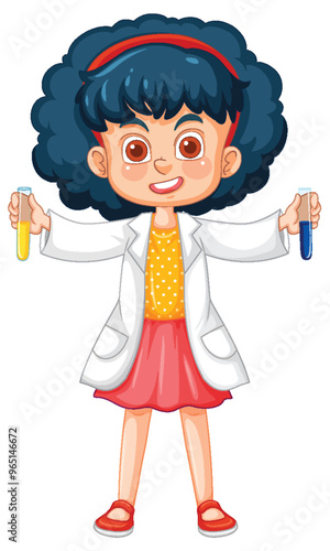 Young Scientist with Test Tubes