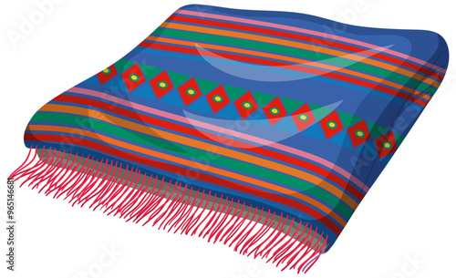Colorful Mexican Blanket Illustration