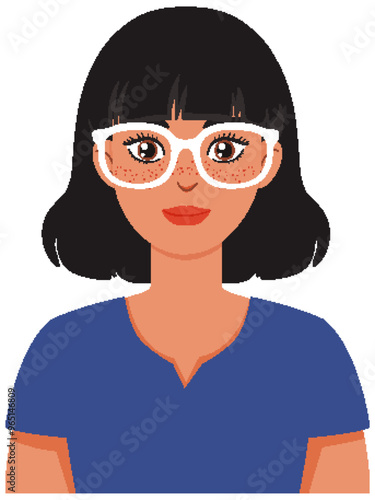 Woman with Glasses and Freckles
