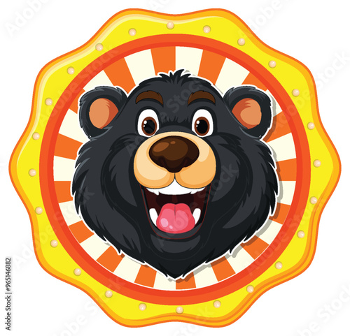 Happy Bear in a Badge