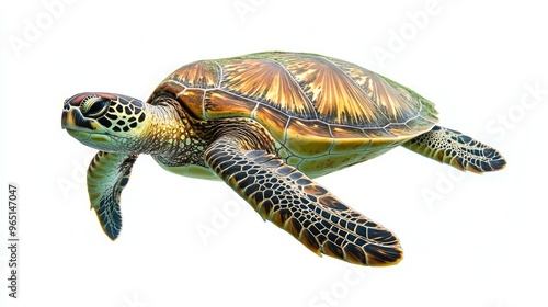 turtle isolated on white photo