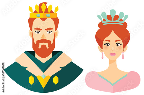 King and Queen Vector Illustration