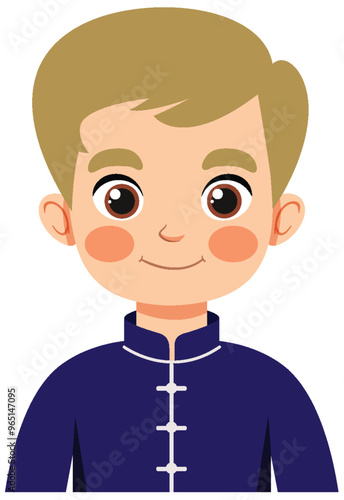 Smiling Boy in Traditional Attire