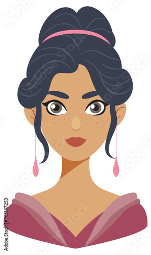 Elegant Princess Portrait Illustration