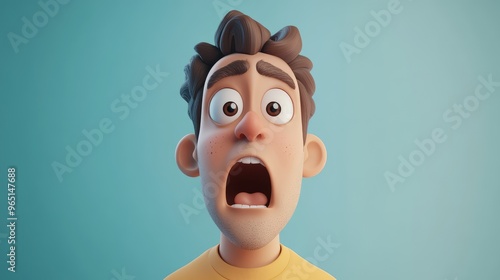  3D Cartoon Character of a Smiling Boy in Yellow Shirt