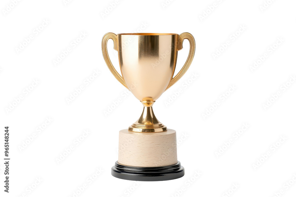 A shiny gold trophy with handles representing achievement and success, perfect for awards and recognition events. A shiny gold trophy with handles representing achievement and success, perfect for awards and recognition events.
