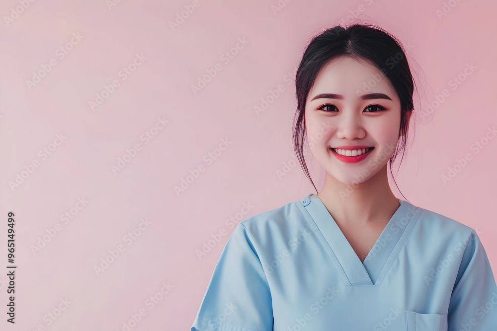 Asian Nurse Offering a Comforting Smile in a Medical Setting Asian Nurse Offering a Comforting Smile in a Medical Setting