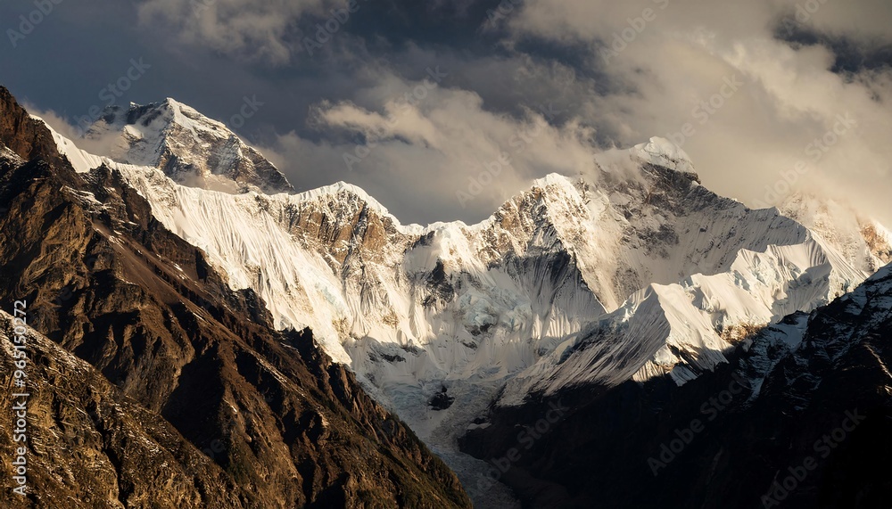 a beautiful ice-covered mountain, featuring views of snow and ice covering the mountain slopes. a beautiful ice-covered mountain, featuring views of snow and ice covering the mountain slopes.