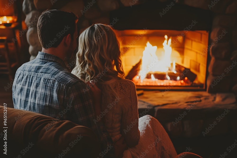 Intimate Engagement Proposal in Cozy Firelight Atmosphere Intimate Engagement Proposal in Cozy Firelight Atmosphere