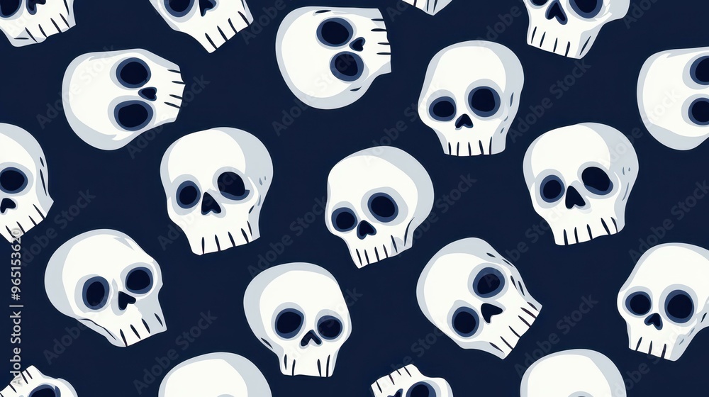 Unleash a dark vibe with grungestyle skulls in this seamless pattern, perfect for spooky decor or Halloween attire. Unleash a dark vibe with grungestyle skulls in this seamless pattern, perfect for spooky decor or Halloween attire.