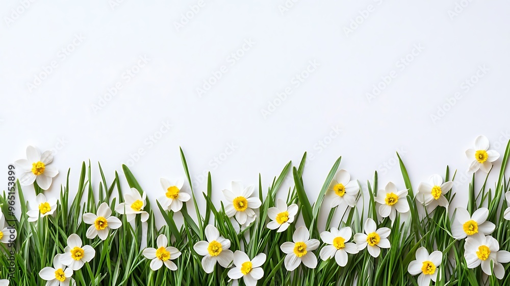 Fototapeta premium Colorful Spring Flowers and Easter Eggs