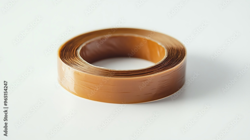Roll of Brown Tape on White Background Roll of Brown Tape on White Background