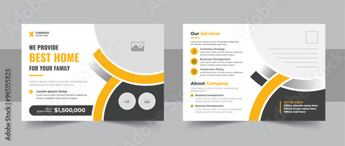 Real estate home sale postcard design, corporate and modern eddm postcard design or invitation design, event card design, direct mail template, leaflet template