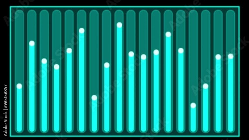 illustration of a blue graph that moves up and down isolated on black photo