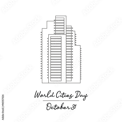 line art of World Cities Day good for World Cities Day celebrate. line art. #965157026