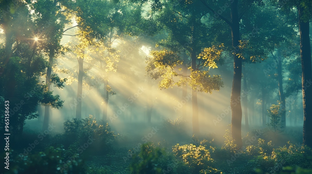 sun rays in the forest sun rays in the forest