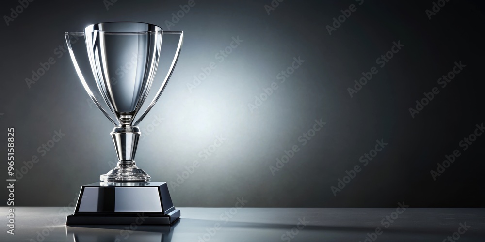 Glass trophy on grey background , achievement, success, award, victory, recognition, honor, competition Glass trophy on grey background , achievement, success, award, victory, recognition, honor, competition