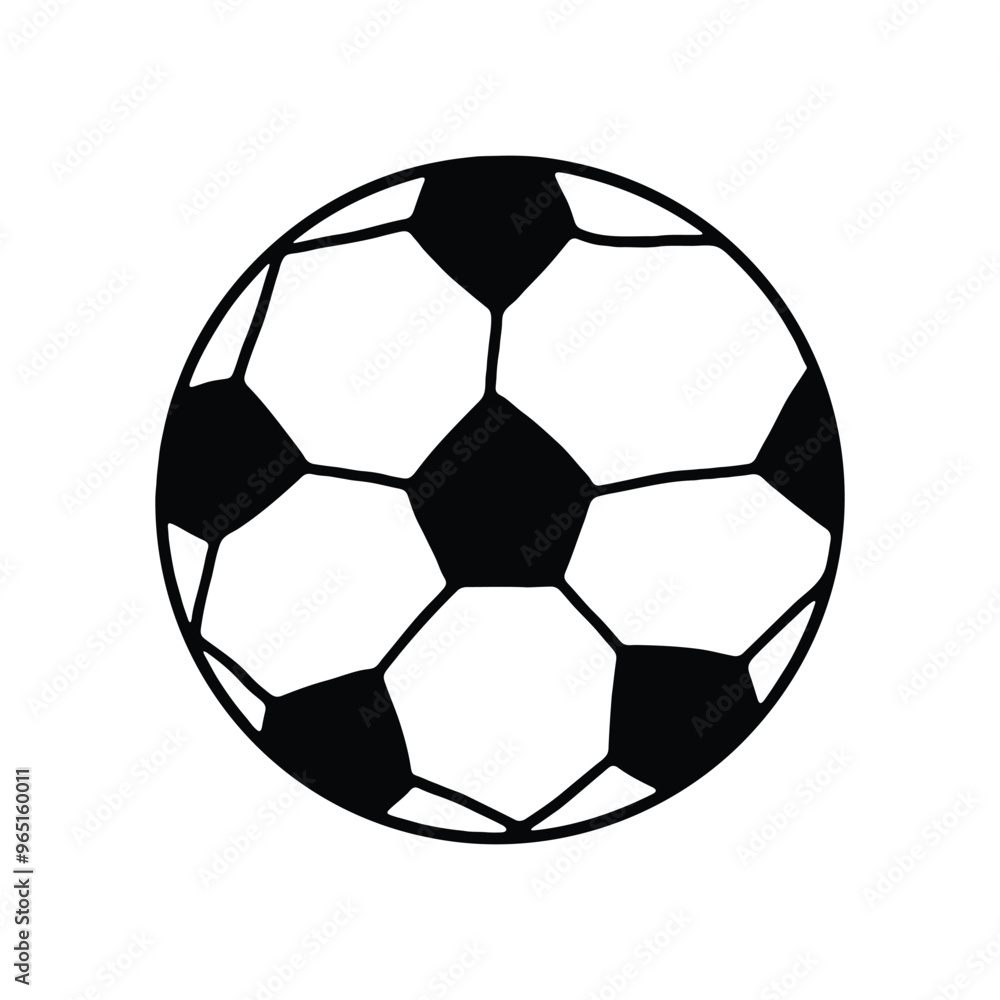 Fototapeta premium Black and white soccer ball illustration