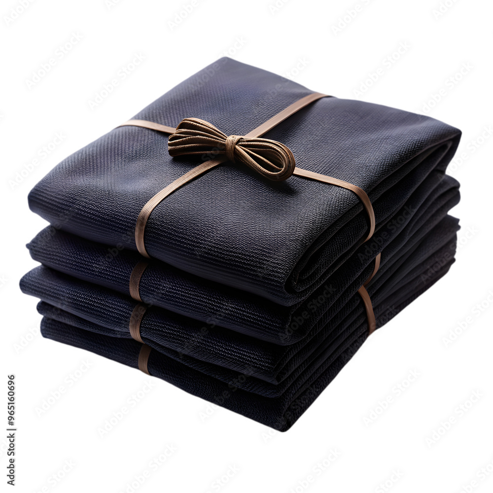 stack wrapping black cloth japanese style top view isolated on transparent background stack wrapping black cloth japanese style top view isolated on transparent background